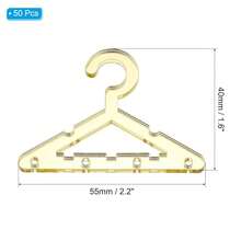 50pcs Clothes Hanger Earring Holder, Mini Acrylic Coat Hangers Earring Hangers Hanger Rack For Earring Holder Organizer Stand Studs, Gold Tone - 金色 - 查看 3