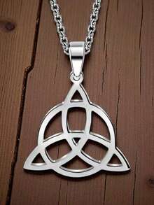 Fashionable Versatile Celtic Trinity Knot Pendant Necklace - Gold - View 7