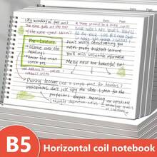 5件套，包括1本螺旋笔记本+4支笔，60页高品质大学标准横格笔记本，120页B5横版翻页笔记本，加厚透明可撕页笔记本 - B5 - 查看 3