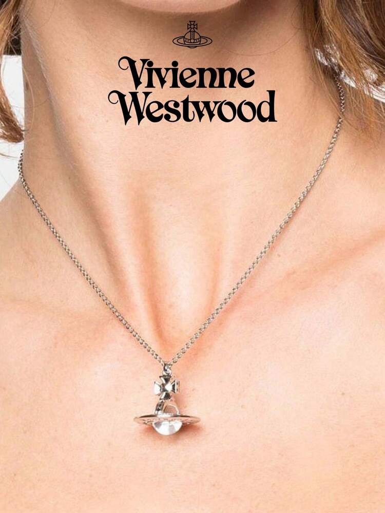 Vivienne Westwood 1 PC Small Orb Pendant Brass Necklace | SHEIN USA