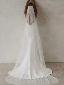 Elegant Sexy Open Back V Neck Mermaid Satin Formal Wedding Dress,Registry Office Dresses Bridal Gown,Evening Party Dress Birthday Party Dress Country Wedding,Romantic Church Ceremony Wedding Dress,Suitable For Wedding,Dating,Party,Singles' Party,Vacation,Formal Occasions,Dinner Dress,Prom Dress,Homecoming Dess,Cocktail Party,Wedding Guest Dress,Graduation - 白色 - 查看 3