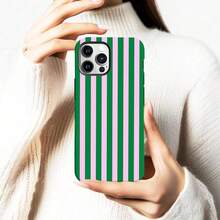 Pink & White Striped Phone Case, Compatible With IPhone 17/16/15/14/13/12/11 Pro Max - màu xanh lá - Xem 3