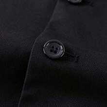 Chaleco formal de negocios para hombres, chaleco de pecho sencillo de color negro sólido adecuado para el trabajo y el transporte - Negro - Ver 5
