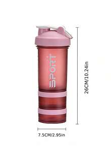 Portable 3-Tier Shaker Cup Compatible With Storage Clear Sports Water Bottle For Women Cute Fashion Water Bottle Perfect For Yoga Large Capacity Portable Cup Coffee Cup Mother's Day Water Bottle Teacher Appreciation Gifts Mothers Mugs Mother Gift Ideas Cups With Lids And Straw - Multicolor - View 9