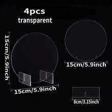 2/4/6pcs Acrylic Blank Desk Labels, Transparent Round Table Plates, Blank Acrylic Table Number Signs, Suitable For Restaurants, Bars, Weddings, Parties, Transparent Design Reusable Event Display Stands - Clear - View 8