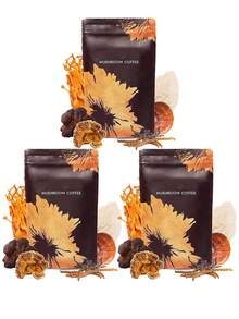 Mushroom Coffee USDA Organic With 6 Adaptogenic Mushrooms And MCT Oil, USA Grown Instant Coffee For Better Energy, Focus, Digestion, Immunity With Turkey Tail, Shiitake, Lion's Mane, 30 Servings - 3PC - Xem 6