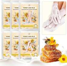 Hydrating Hand And Foot Mask, 3 Foot &Amp; 3 Hand Mask, Hand And Foot Care After Pedicure, Moisturizing Socks For Dry, Cracked Heel, Foot Spa, Honey &Amp; Milk, Vitamin E - ColorA - View 1