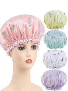 2-Layer Bath Cap, Women's Home Bathroom Shower Cap, Winter Bathing Cap, Children's Waterproof Shower Cap, Kitchen Oil-Proof Hair Cover, Ear Protection - Basic model - View 1