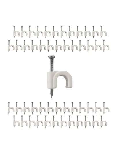 Kit 2 Pacotes De Fixador De Fios E Cabos Paralelos Coaxial Branco 10mm Pacote 100un