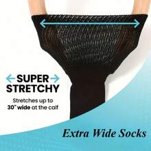 2/4/6pairs Extra Wide Socks Designed For Swollen Feet, Featuring A Unisex Comfort Style With A Non-Restrictive Top, Available In A Classy Black Color, Perfect For Year-Round Use - Multicolor - View 4