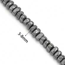 1 String About 90pcs Irregularly Shaped Hematite Beads, Perfect For Necklace Bracelet Keychain Jewelry Making - Irregular Oval - View 7