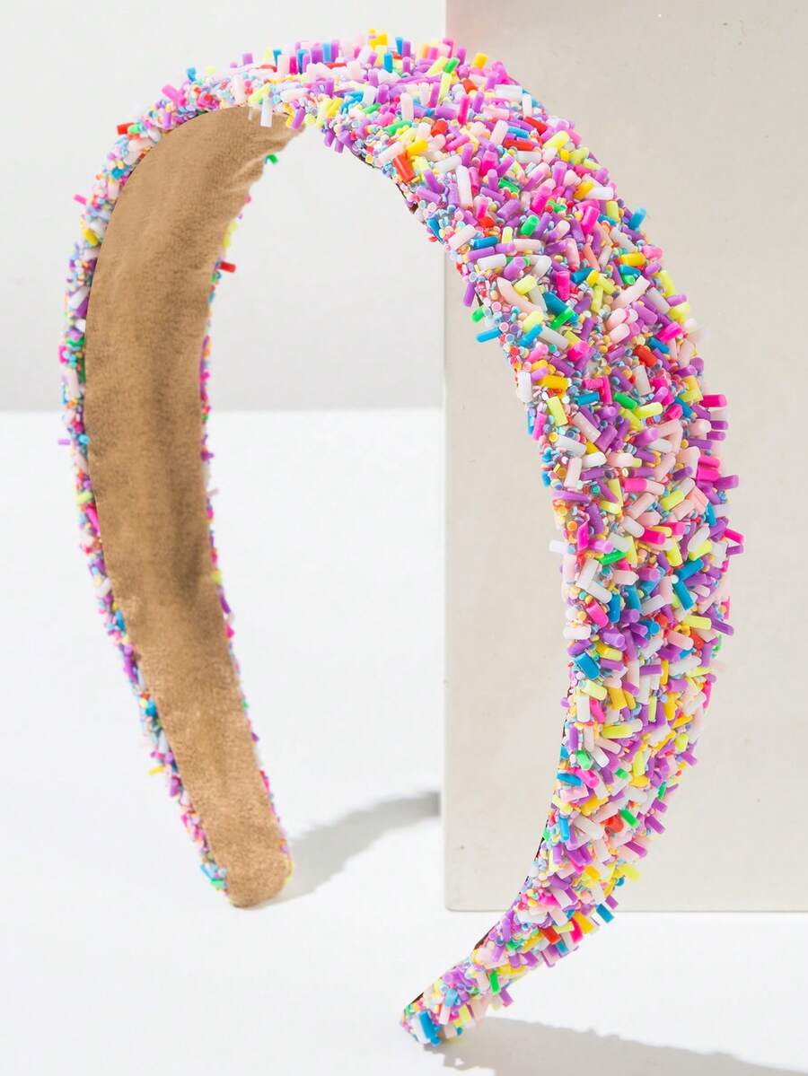 1 chiếc băng đô đính đá lấp lánh tinh tế, thích hợp để đeo hàng ngày. - FG734-Tím - Xem 1