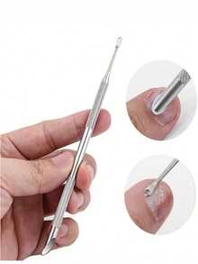 1pc Stainless Steel Multi-Function Dead Skin Remover And Nail Clipper, Portable Manicure Care Tool - Apricot - View 8