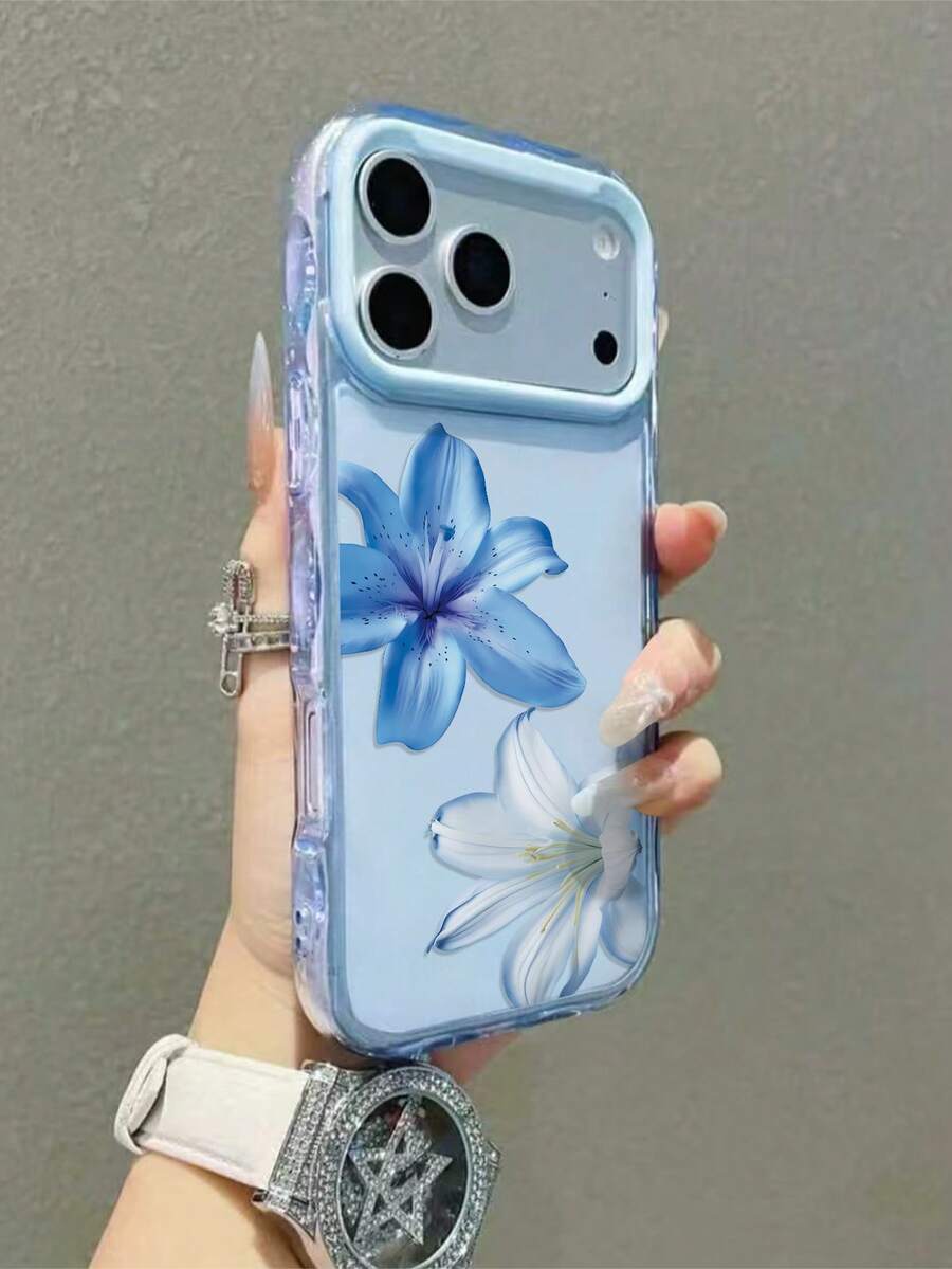 1 ốp lưng điện thoại họa tiết hoa ly xanh nhạt và trắng, ốp lưng điện thoại họa tiết hoa ly xanh trắng tươi tắn, chống sốc toàn thân, tương thích với iPhone 16 15 14 13 12 ProMax 11, ốp lưng bảo vệ điện thoại dễ thương kiểu Hàn Quốc, ốp lưng điện thoại họa tiết hoa ly xanh trắng văn học, quà tặng tương thích với iPhone 17/17Pro/17ProMax/17Air, quà tặng ngày Valentine, tương thích với iPhone 17 ProMax, tương thích với iPhone 13, tương thích với iPhone 15, tương thích với ốp lưng điện thoại 16. - Màu xanh lam - Xem 1