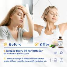 HIQILI 杜松子精油，浓郁木质香调，纯杜松精油，适用于放松、清洁、按摩、SPA、皮肤及足部护理，可添加到香薰机、净化乳液中 - 100毫升/30毫升/10毫升杜松油 - Juniper Berry - 查看 4