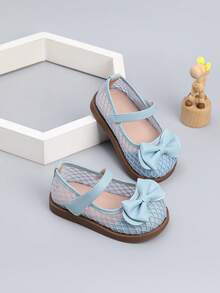 1双网面平底度假风女童鞋，适合春夏穿着 - 藍色 - 查看 1