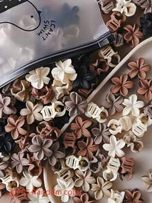 20/50个哑光女童发夹，防滑雏菊花朵按扣发夹，适合女孩，迷你花朵发卡，可爱发饰 - 彩色 - 查看 5