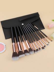 12pcs Makeup Brush Set Advanced Synthetic Foundation Powder Concealer Eye Shadow Blush Makeup Brush Set With Bag - Multicolor - View 1