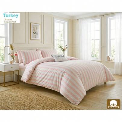 2/3-Pieces Turkish Cotton Woven Duvet Cover Set | Duvet Cover And Pillowcase, Modern Bedding For Bedroom, 135*200,Cm, 150*200 Cm, 200*200 Cm, 200*220 Cm, 220*240 Cm