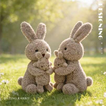 1pc 18cm Easter Bunny Plush Toy, Cute Animal Bunny With Bow, Stuffed Animal Doll, Decorative Creative Gift, Suitable For Children's Birthday Parties, Home Decoration, Girl's Room Decoration