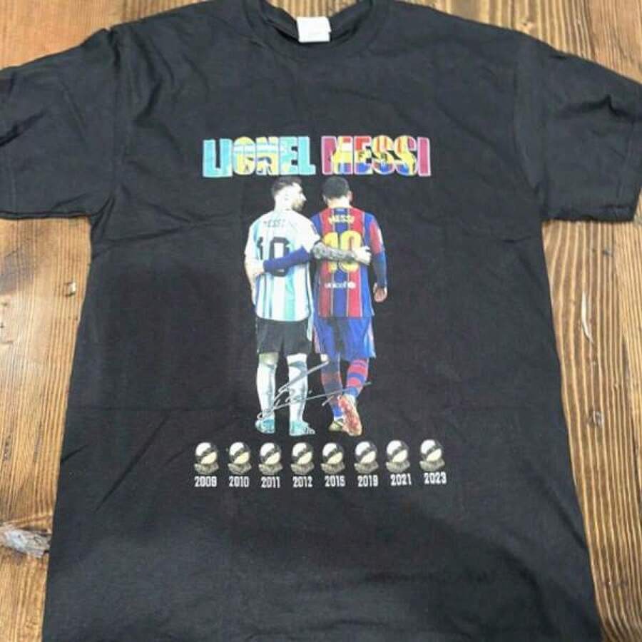 Super Value Hot  T-Shirt Full Size S-5XLLionels Messis World Cup Adult Medium T-Shirt - Black. Suitable As A Gift For Fans HR001 - 黑色 - 查看 1