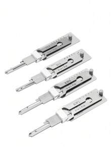 SC1, SC4, KW1, KW5 2-In-1, Four-Piece Tool Combination Set Lockpick Tool, Pick And Decoder Tool Set, Open Door Lock, Civil Lock KW5-L Locksmith Tools - A - View 1