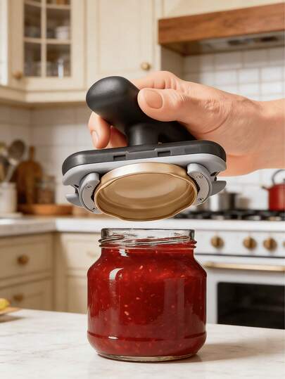 轻松便捷的通用瓶罐开启器，厨房必备，配有可调节且易于抓握的手动厨房工具，方便取用。厨房开罐器是厨房、酒吧、露营、家庭聚会的必备品，也是各种节日的完美礼物。