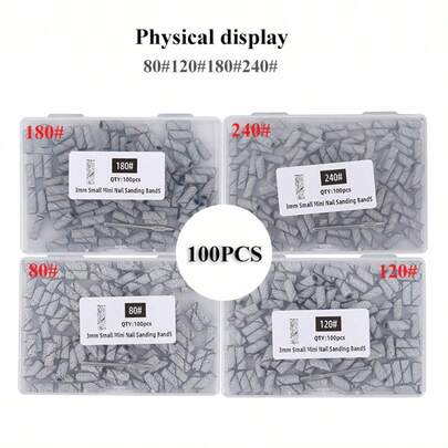 100pcs/Box 3mm Mini Sanding Bands With Mandrel Sets For Dead Skin Callusese Polishing Electric Nail Drill Bits Manicure Tool