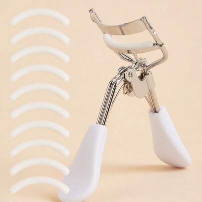 1pc Professional Eyelash Curler + 10pcs Replacement Pads, Long-Lasting Use, Longer & Fuller Lashes - Easy To Use & Eye-, Eyelash Curler, Effortless Shaping Without Pinching, Professional Beauty Tool, Home/Travel Use, Business Use, Distribution, Gift For Her, Home Decor, Vanity, Bedroom, Affordable, Valentine's Day Gift,Giveaways,Travel,Cheap Stuff,Travel Essential