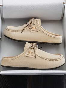 2026新款男士乐福鞋，柔软舒适，一脚蹬设计，软底软麂皮莫卡辛鞋，休闲驾车鞋，复古百搭男士船鞋 - 米色 - 查看 2