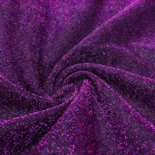 1pc Metallic Thread Fabric, Knitted Elastic Glitter Tulle, Suitable For Wedding, Party Dress, Stage Design, DIY - Multicolor - View 80