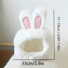 1件兔耳猫咪帽子，可爱主题宠物服装，针织面料，适合猫狗，舒适材质，可机洗，涤纶宠物头饰，适合猫狗角色扮演和摄影，适合玩具、小型犬、猫咪宠物摄影 - 彩色 - 查看 7