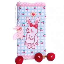 原装可折叠翻盖可爱樱桃兔手机壳，兼容 13、16 Pro、15 Pro Max、14 Plus - 淺藍色 - 查看 4