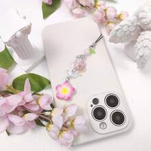 Y2K Cute Phone Charms Set - Aesthetic Cherry,Flower, Butterfly & Star Cell Phone Straps, Kawaii PhoneAccessories For Bag Keychain, , Camera Decor - 藍粉紅紫花 - 查看 4