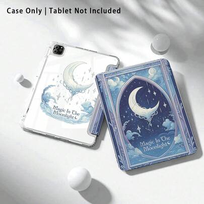 3+Y折叠防弯折，新月、星云彩绘效果亚克力水晶保护套，兼容荣耀平板9/10、荣耀GT 11.5英寸/X9A/X9Pro、华为MatePad 11英寸（2023/2022）、MatePad Pro、小米红米、OPPO、vivo、苹果第十代/iPad 11（2025）平板电脑，以及三星Galaxy Tab A9 Plus/A11/A11 Plus平板电脑。