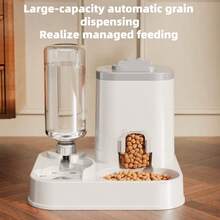 Pet Supplies Set: Cat Bowl, Dog Bowl, Cat Food Bowl, Dual Bowl Automatic Water Dispenser, Neck Protection Automatic Pet Feeder - 2L - View 1