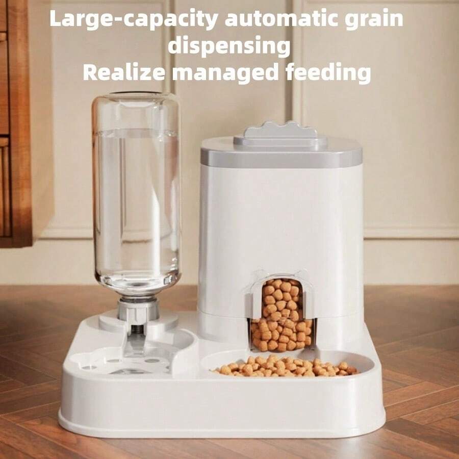 Pet Supplies Set: Cat Bowl, Dog Bowl, Cat Food Bowl, Dual Bowl Automatic Water Dispenser, Neck Protection Automatic Pet Feeder - 2L - View 1