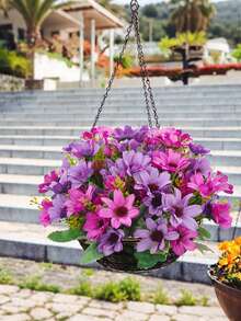 ArtiEleg 1/2/4 Bunches Artificial Gerbera Daisy Flowers, Realistic Purple And Pink Gerbera Daisies - High Quality Faux Flowers, Suitable For Apartment Decor, Rental Home Vases, Living Room Tabletop, Office And Outdoor Patio Spring Decoration - Purple - View 10