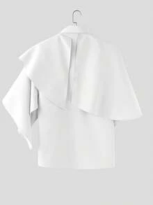 INCERUN Fashion Men Button Front Cloak Half Sleeve Summer Party Blouse Holiday Casual Shirt Tops - 白色 - 查看 5