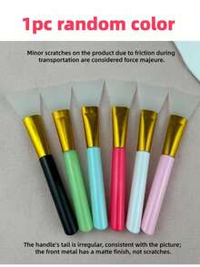 1/3/5pcs Silicone Face Mask Brush, Mud Mask Brush, Makeup Brush, Mask Mixing Brush, In Stock, White Handle, Pink Handle, Soft Bristles - Multicolor - View 10