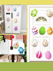 24 piezas Imanes decorativos magnéticos de Pascua con diseños de huevos de Pascua y zanahorias, perfectos para decorar el coche, el refrigerador, el lavavajillas, fiestas, festivales de Pascua y decoración del hogar - A - Ver 3