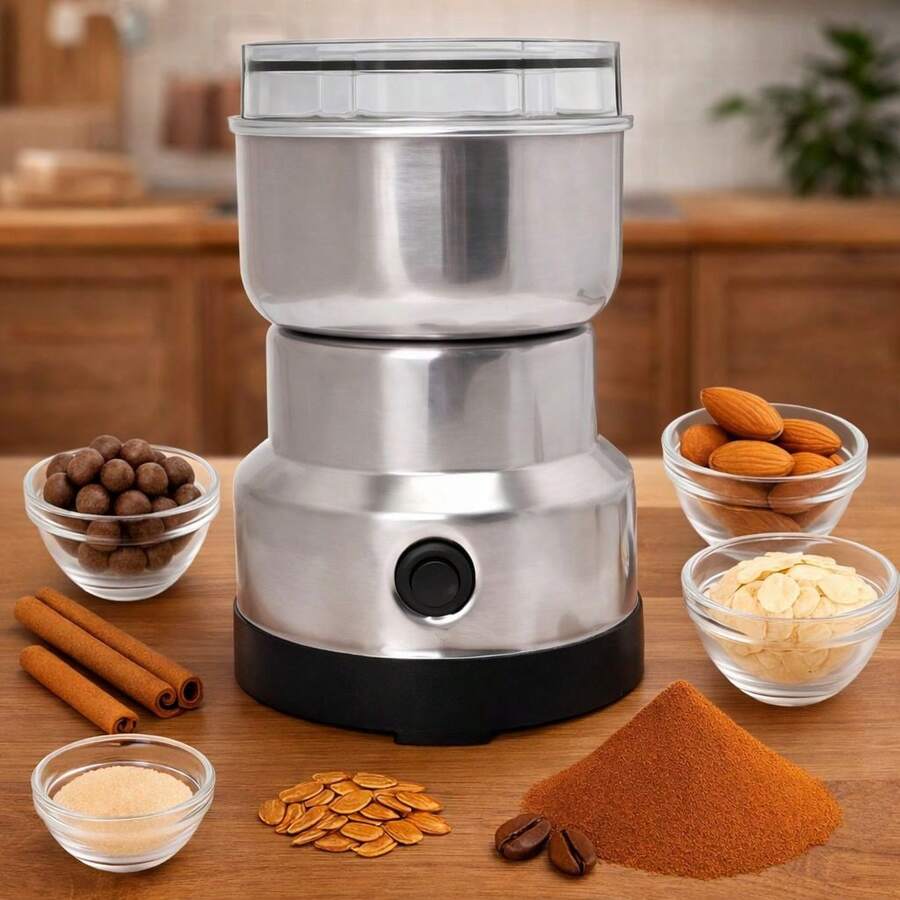 Molinillo De Café Eléctrico Multifuncional Para Granos De Cereales, Nueces, Especias - Plateado - Ver 1