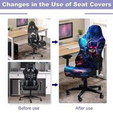 Fundas para silla de juegos impresión 3D elástico suave antideslizante fácil de instalar funda para silla de jugador con reposabrazos sin silla-B029 - G - Ver 2