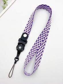 Football Pattern Lanyard Necklace Strap, Wide Version, Embroidered, Braided, Multifunctional Detachable Finger Ring Phone Case, ID Card Holder, Anti-Lost, For Women - Multicolor - View 15