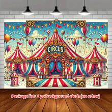 1 Piece Polyester Circus Theme Backdrop, MultiFunctional Party, Suitable Weddings, Birthdays, Anniversaries,, New Year, Valentine's Day, No Electricity Required, Indoor And Outdoor Decorations - Nhiều màu - Xem 6