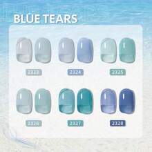 GAOY Jelly Blue Gel Nail Polish Set, 6 Transparent Colors, UV Light Cure Gel Polish For Salon And Nail Art DIY At Home - ColorA - 查看 2