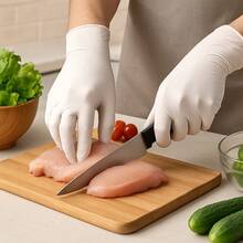 100/50/4 chiếc găng tay nitrile dùng một lần màu hồng, không bột, không latex, găng tay vệ sinh gia đình, găng tay chống thấm nước, thích hợp cho nhà bếp, nhuộm tóc, thẩm mỹ viện, chống thấm nước, chống tĩnh điện, dùng cho thực phẩm, màu đen, trắng, hồng, tím (không latex, găng tay ngón tay, thích hợp cho nhà bếp, phòng tắm, nhà vệ sinh, phòng khách, v.v.) (Đóng gói để tránh hư hỏng) - trắng - Xem 3