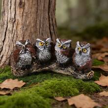 1 szt. Wiosenna dekoracja ogrodowa z żywicy w kształcie sowy, 4 oryginalne, na stół w sezonie weselnym, drobny upominek świąteczny - kolor - Zobacz 5