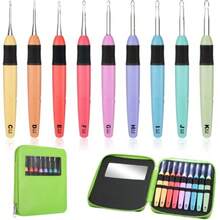 de 9 ganchos de ganchillo iluminados con caja de luz LED agujas de tejer de hilo artesanal agujas de ganchillo cómodas y suaves agujas de ganchillo para tejer 2 5 mm a 6 5 mm-B014 - multicolor - Ver 4