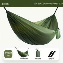 1pc New Ultra-Light Nylon Parachute Fabric Double Hammock, Polyester Taffeta Outdoor Portable Hammock, Suitable For Camping And Mosquito-Proof - Multicolor - View 7